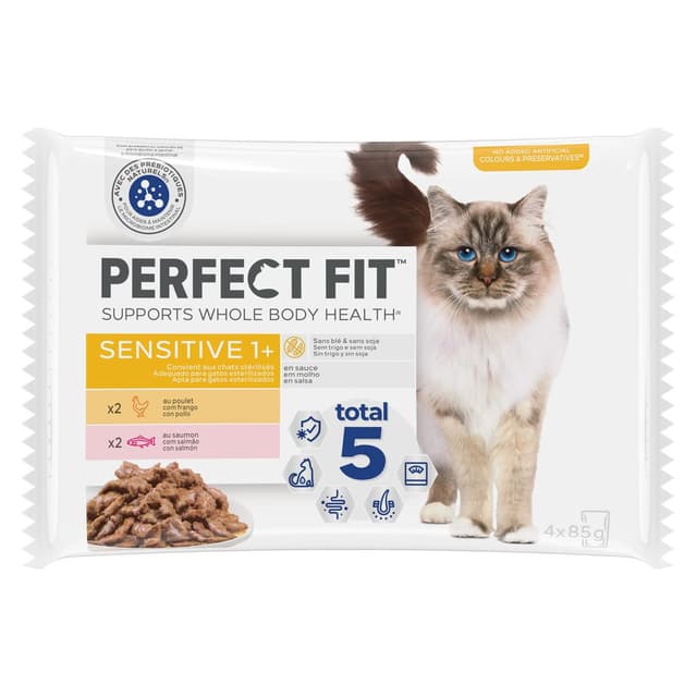 8410136010323 - Perfect Fit - Sachets en sauce Poulet Saumon Sensitive pour chat adulte stérilisé
