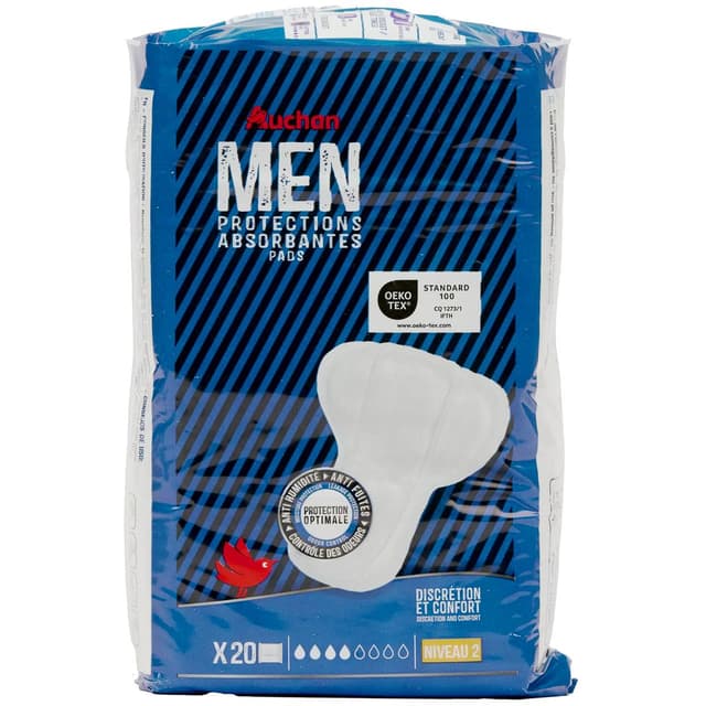 3596710560523 - Auchan - Serviettes incontinences protections absorbantes Men Niveau 2