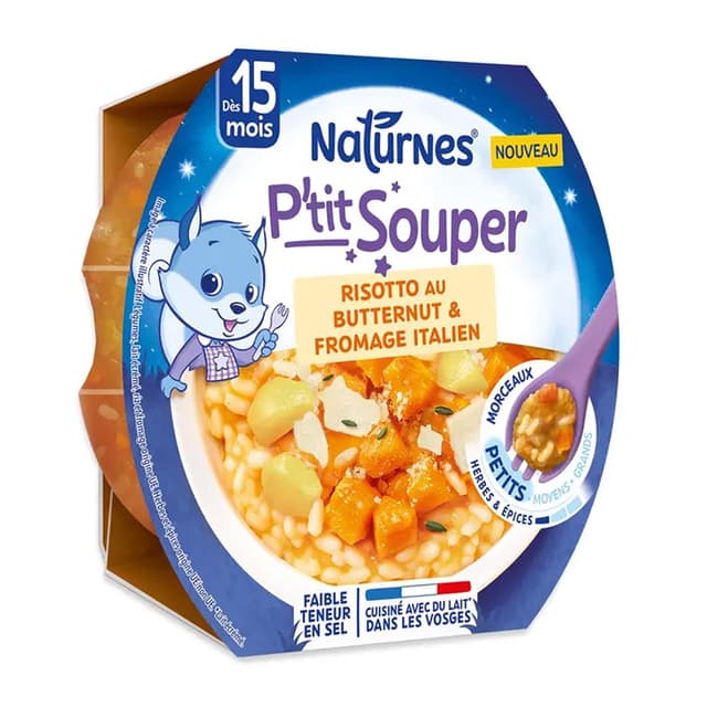 3701669200523 - Naturnes® - P'tit Souper - Risotto butternut fromage italien Assiette bébé dès 15 mois