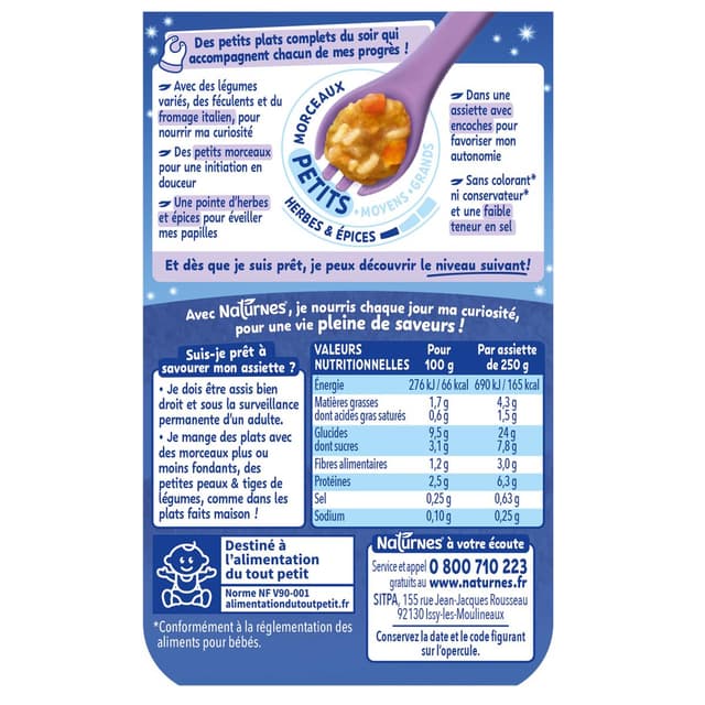 3701669200523 - Naturnes® - P'tit Souper - Risotto butternut fromage italien Assiette bébé dès 15 mois