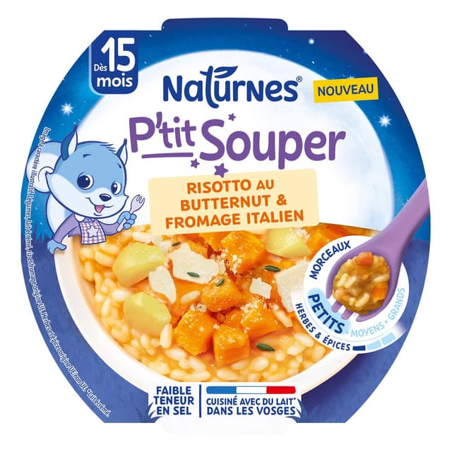 3701669200523 - Naturnes® - P'tit Souper - Risotto butternut fromage italien Assiette bébé dès 15 mois