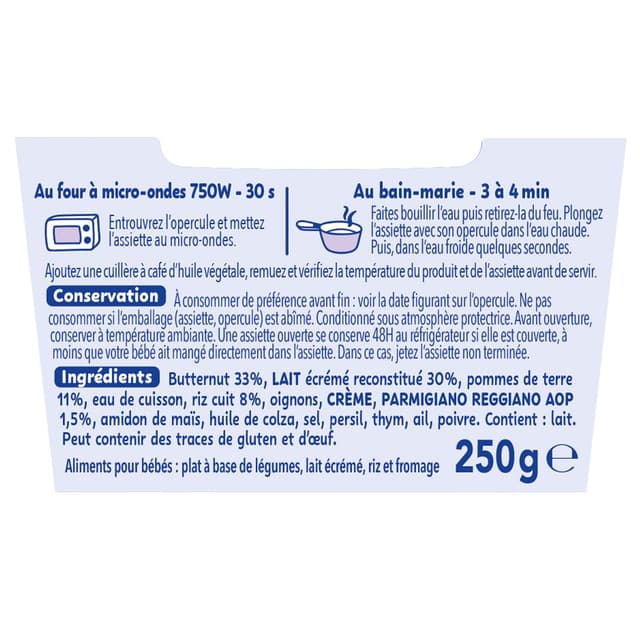 3701669200523 - Naturnes® - P'tit Souper - Risotto butternut fromage italien Assiette bébé dès 15 mois