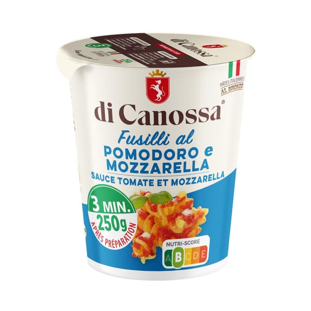 8058669801423 - Di Canossa - Fusilli Sauce Tomate Mozza en cup - Fusilli al Pomodoro e Mozzarella 