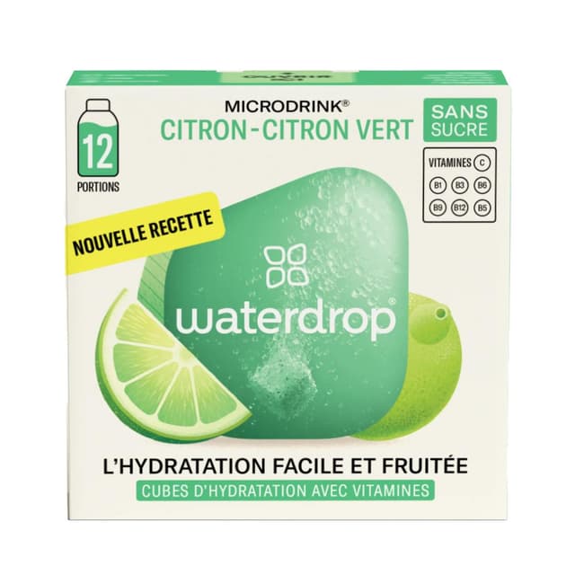 9120125314323 - Waterdrop - Cubes d'hydratation saveur citron citron vert - 12 cubes