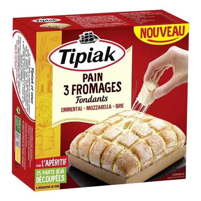 3450350074423 - Tipiak - Pain aux 3 fromages - Emmental, Mozzarella, Brie- 25 parts