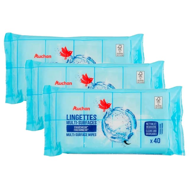 2050000415623 - Auchan - Lingettes multi-surfaces fraîcheur