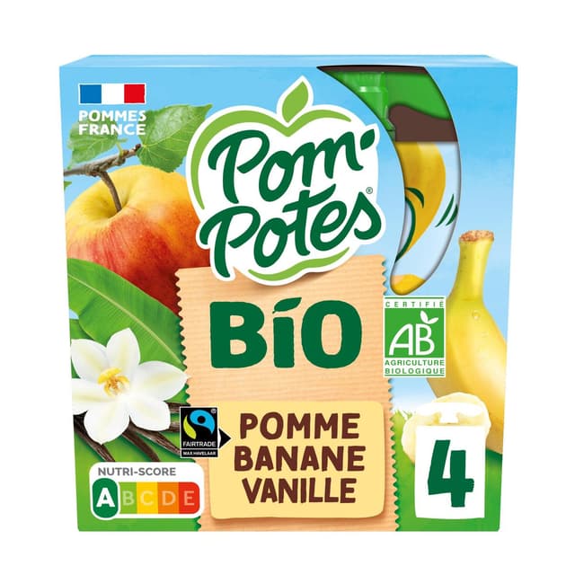3021761207023 - Pom Potes - Gourdes bio compotes de pomme banane vanille