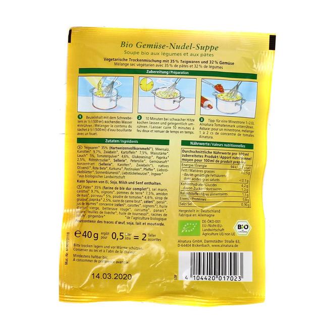 4104420017023 - Alnatura - Soupe légumes et pâtes bio