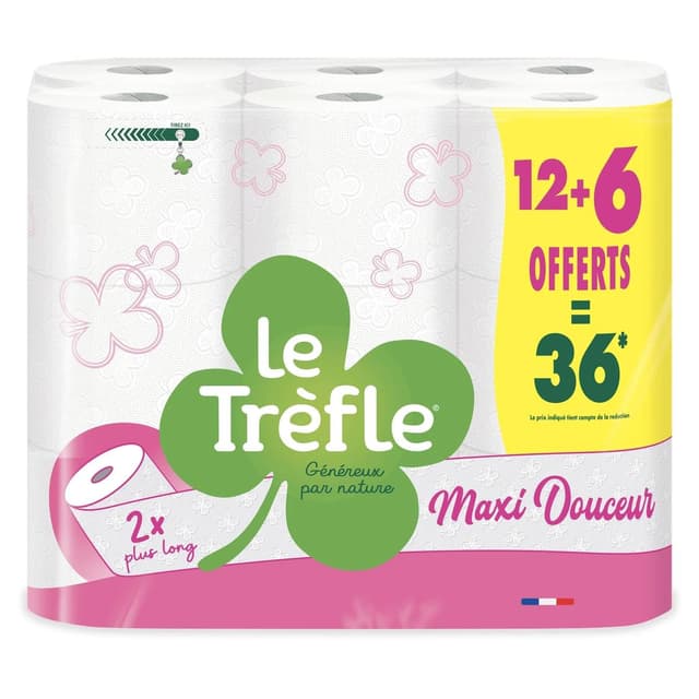 8004260007023 - Le Trèfle - Papier Toilette Maxi Douceur