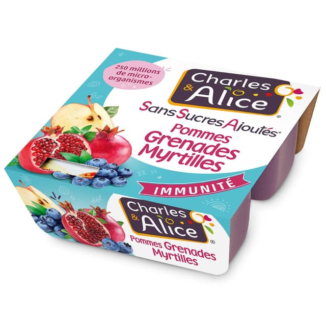 3297760099123 - Charles et Alice - Pomme Grenade Myrtille Sans Sucres Ajouté