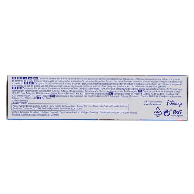 8001090589323 - Oral B - Dentifrice junior menthe douce Star Wars +6 ans
