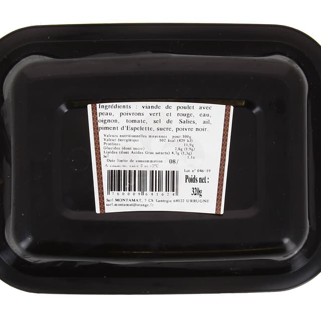 3760009641624 - Artisan Charcutier Montamat - Poulet Basquaise