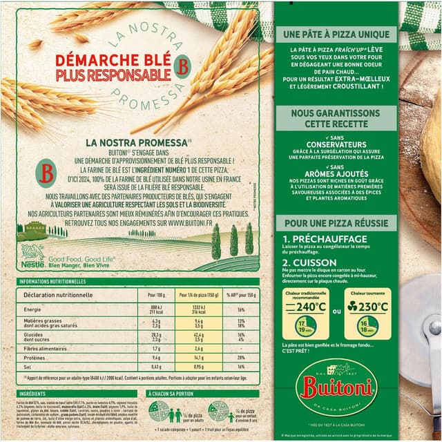 7613034223524 - Buitoni Fraich up - Pizza bolognaise- Bœuf, Mozzarella