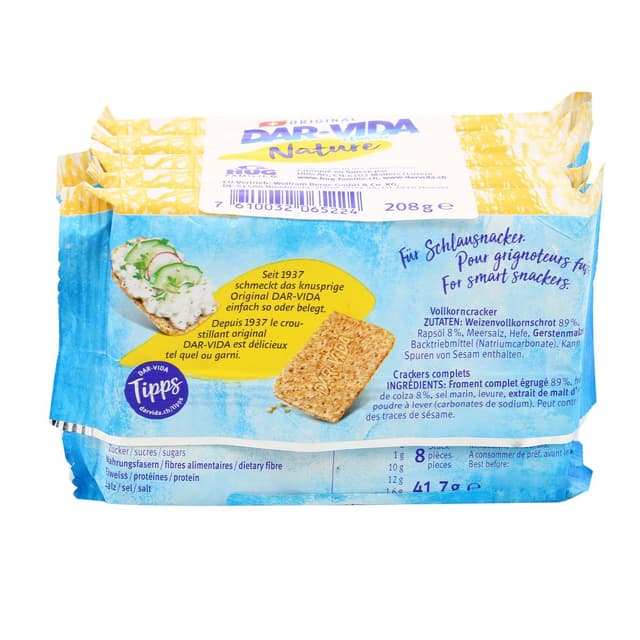 7610032065224 - Dar Vida - Crackers nature x5 sachets