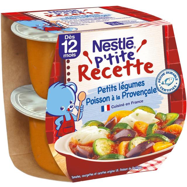 7613287936424 - Nestlé - P'tite Recette - Petits Légumes Poisson à la Provençale Bol Bébé Dès 12 mois