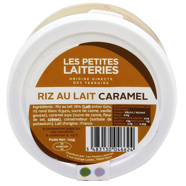 3483130046624 - Les Petites Laiteries - Petit Pot de Riz au lait caramel - Lait de vache pasteurisé