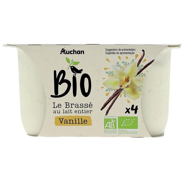3596710418824 - Auchan BIO - Yaourt brassé vanille bio