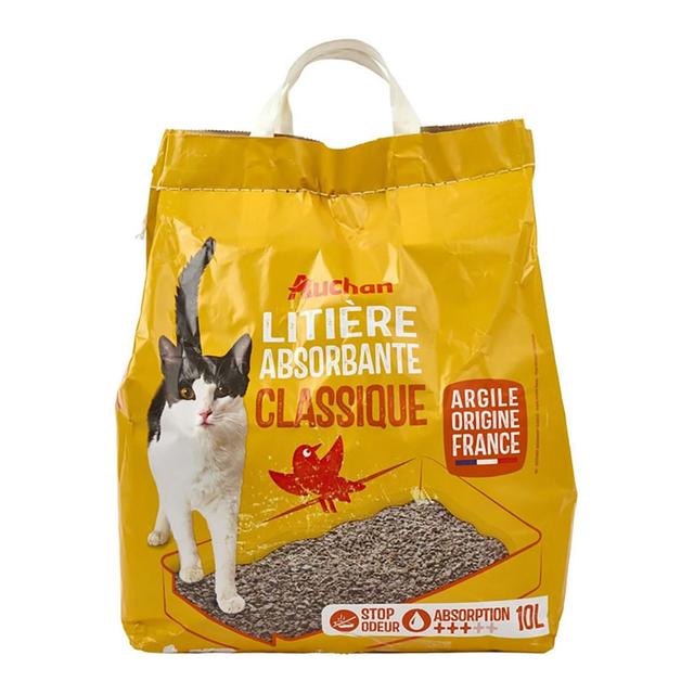 3596710539024 - Auchan - Litière Minérale Absorbante Classique pour Chat 9kg
