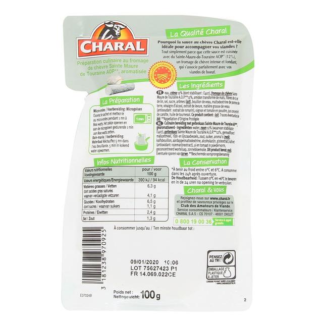 3181238970925 - Charal - Sauce au chèvre