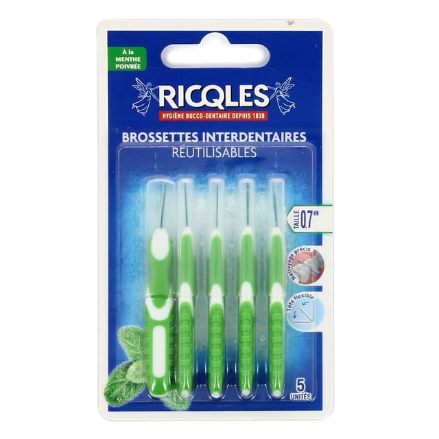 3160920521225 - RICQLES - Brossettes interdentaires réutilisables  0,7mm