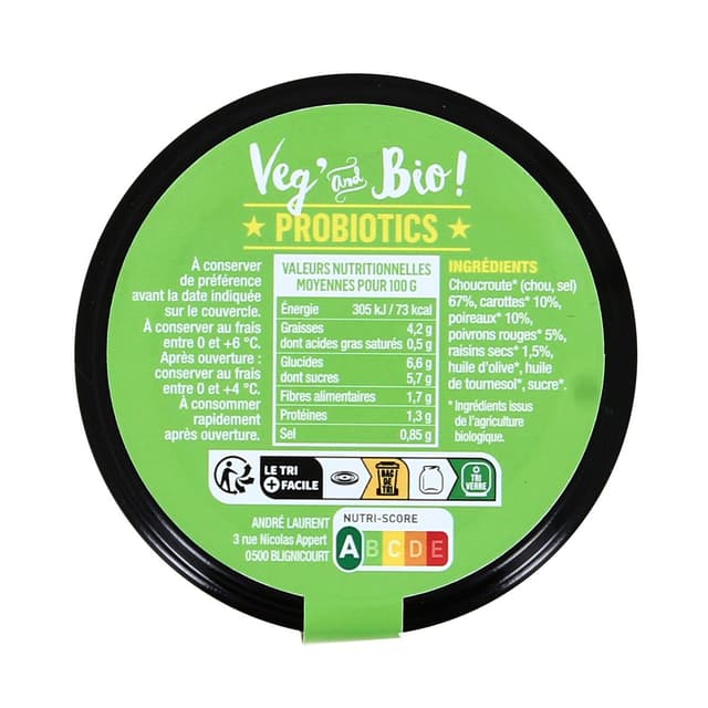 3442610004325 - Veg'and Bio - Salade de Crudités Lactofermentés Bio