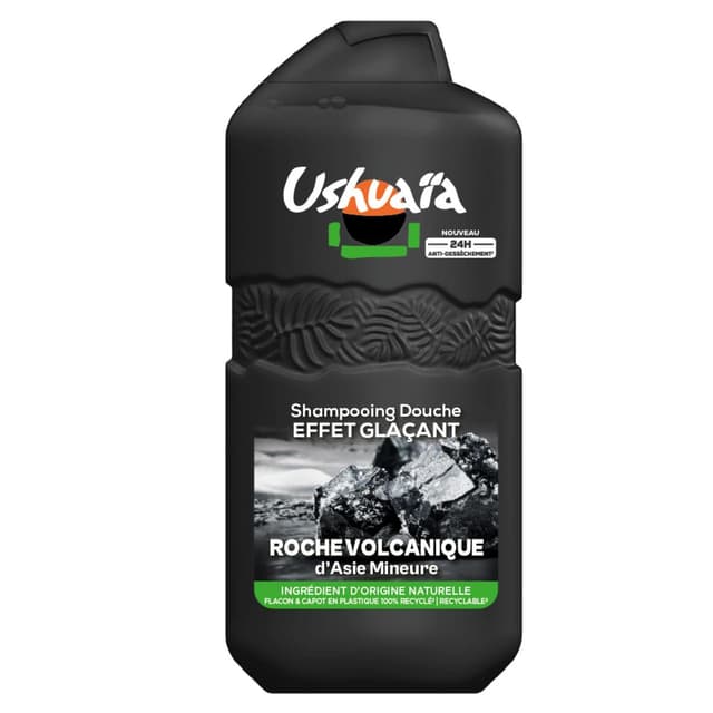 3600551175225 - Ushuaïa - Shampooing douche effet glaçant à la roche volcanique d'Asie mineure
