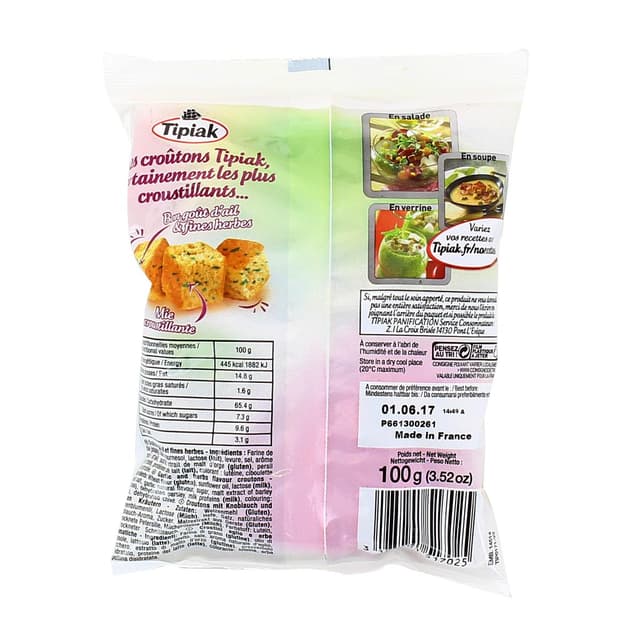 3185201517025 - Tipiak - Croûtons croustillants ail et fines herbes