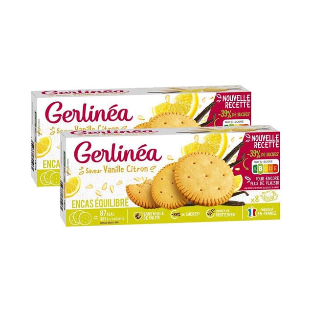 2050000417825 - Gerlinéa - 24 Biscuits saveur vanille citron -39% de sucres en moins