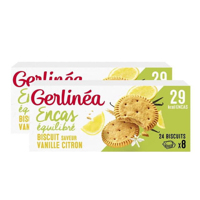 3175681845961 - Gerlinéa - 24 Biscuits saveur vanille citron -39% de sucres en moins