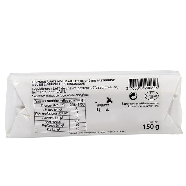 3760013200626 - Fromagerie de la Lémance - Bûche de Chèvre Bio