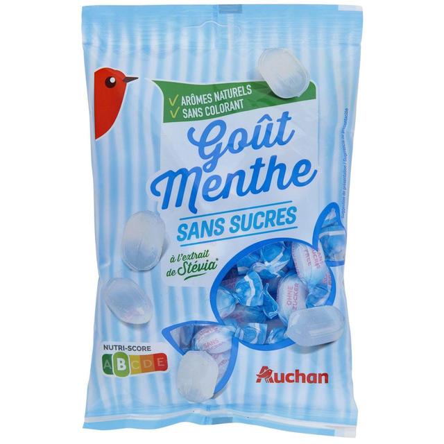 3596710336326 - Auchan - Bonbons à la menthe sans sucres et colorants artificiels