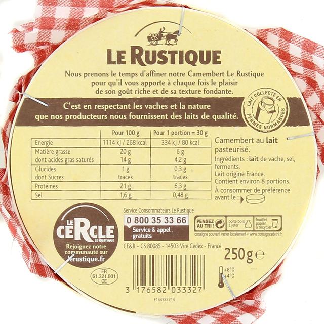 3176582033327 - Le Rustique - Camembert