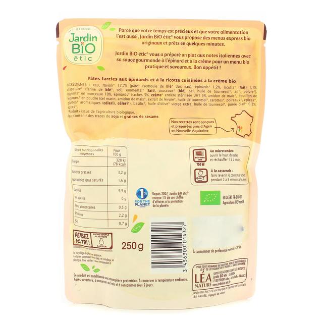 3456300014327 - Jardin Bio Etic - Ravioli Epinard Ricotta Bio 