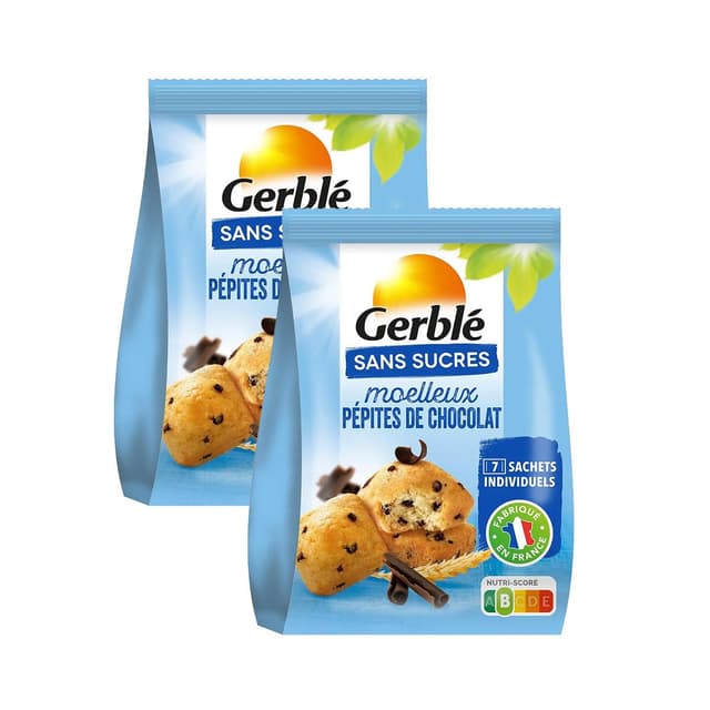 3175681135024 - Gerblé Sans Sucres - 7 Moelleux aux pépites de chocolat sans sucres