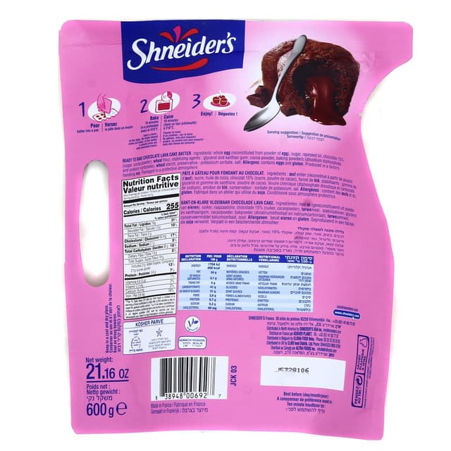 0838948006927 - Shneider's - Pâte à gâteau pour fondant au chocolat