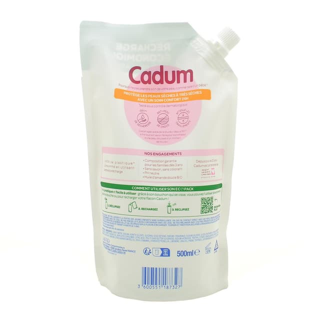 3600551187327 - Cadum - Crème lavante surgras au beurre de karité recharge