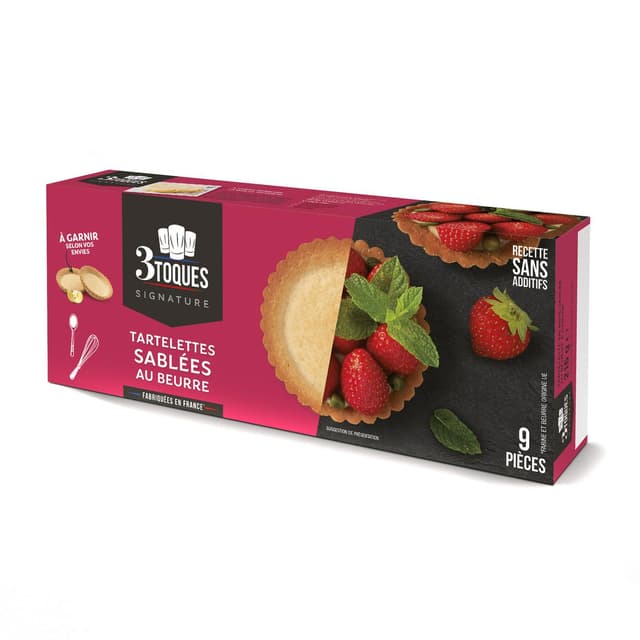 3162150030928 - Les 3 Toques - 9 Tartelettes Sablées au Beurre à garnir