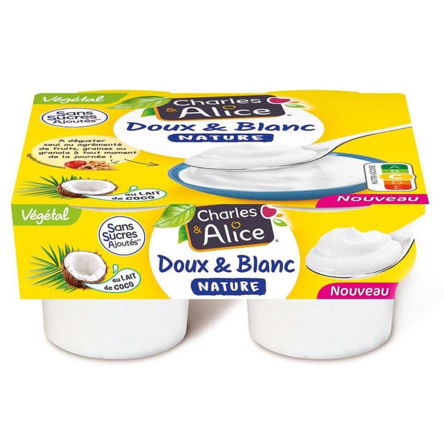 3297760084228 - Charles et Alice - Dessert végétal nature sans sucre ajouté