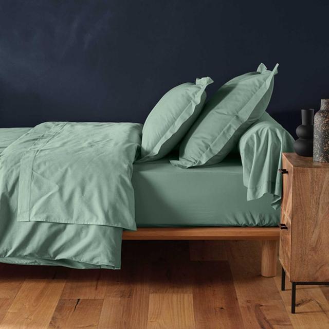 3574386445528 - Douceur D Interieur - Drap housse uni sauge