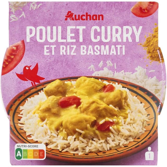 3596710536528 - Auchan - Poulet sauce curry et riz basmati