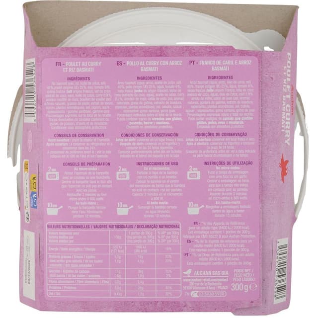 3596710536528 - Auchan - Poulet sauce curry et riz basmati