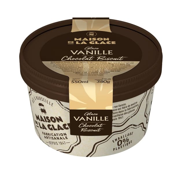 3760124197228 - Maison de la Glace - Glace vanille au chocolat et biscuit