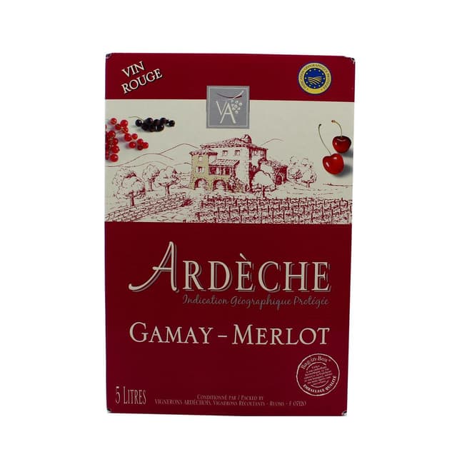3274440057628 - Gamay Merlot rouge - Vin de Pays de l'Ardèche 13.5°