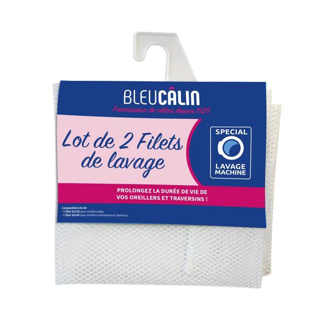 3153633430229 - Bleu calin - Lot de 2 filets de lavage pour oreillers