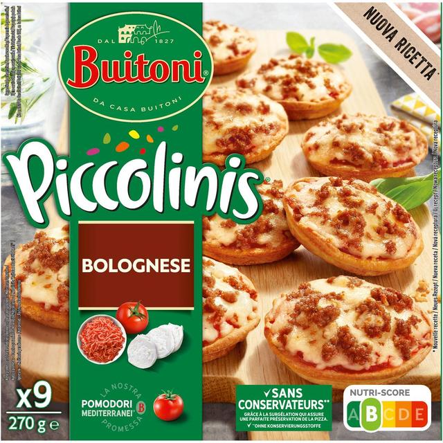7613033674129 - Buitoni Piccolinis - 9 Mini pizzas bolognaise 9x30g