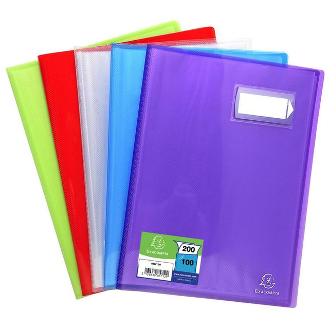3130630857129 - Exacompta - Protège-documents 24 x 32 cm Crystal Colours coloris assortis