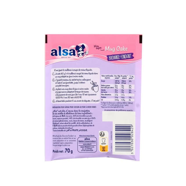 3027030028429 - Alsa - Préparation cake brownie fondant en cup