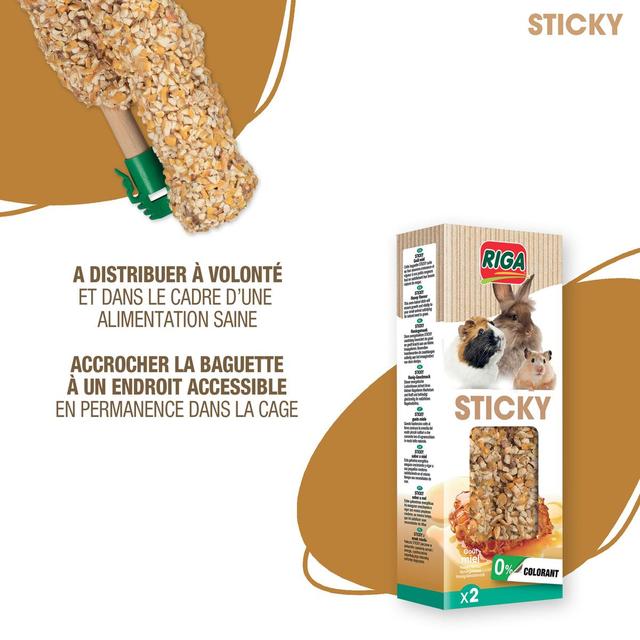 3166780740530 - Riga Sticky - Baguettes au miel pour rongeur 2x47,5g