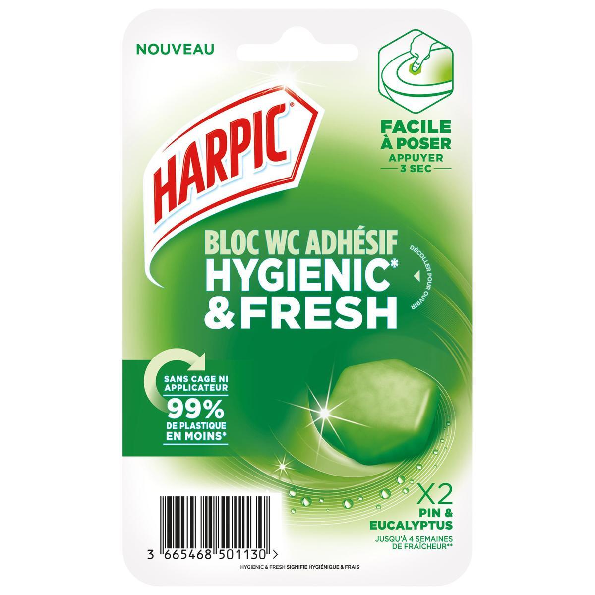 3665468501130 - Harpic - Bloc WC adhésif Pin & Eucalyptus