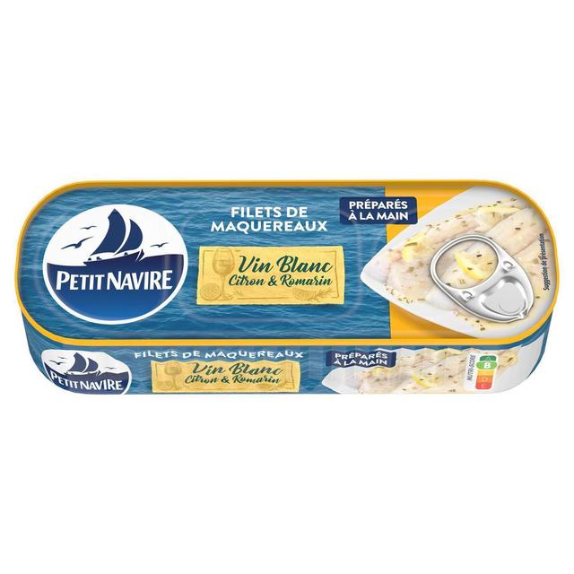 3019081241230 - Petit Navire - Filets de Maquereaux Vin Blanc Citron / Romarin